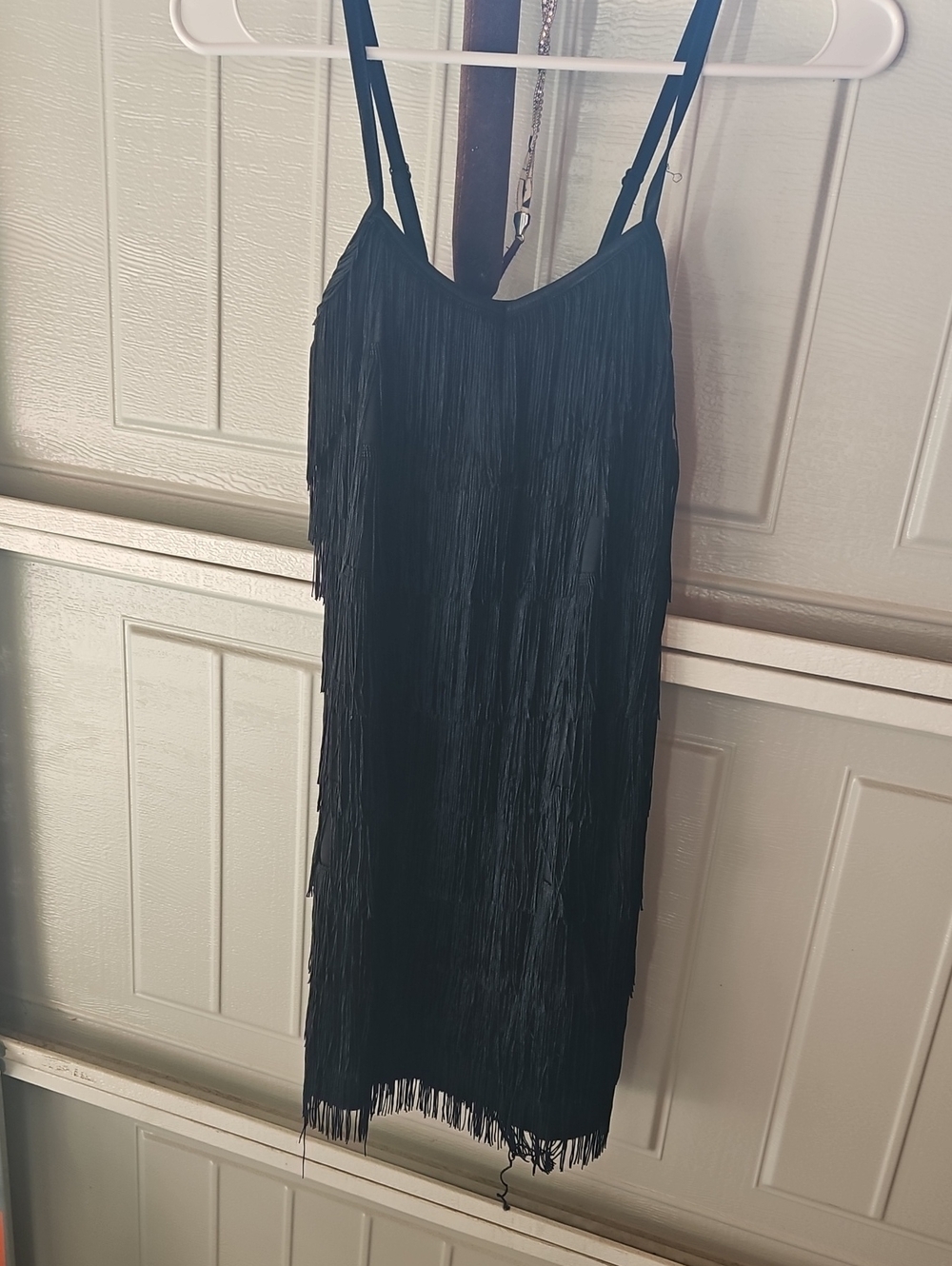 Womens Great Gatsby Flapper Black Fringe Dress